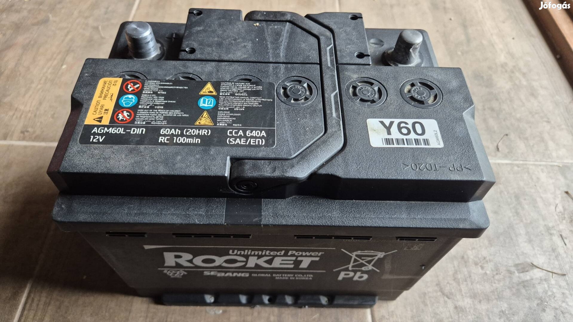 Rocket 12V 60Ah akkumlátor AGM