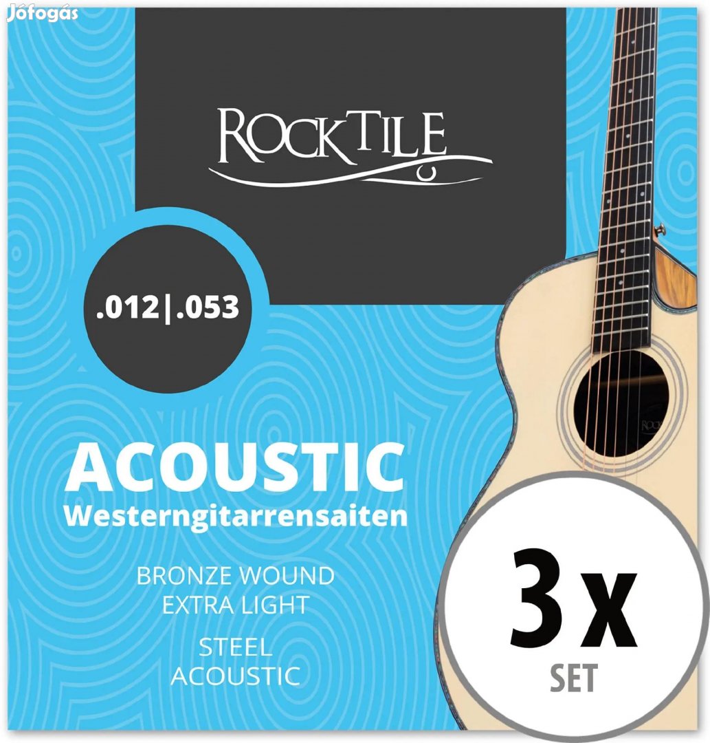 Rocktile Akusztikus Gitár Húrkészlet Light 3 darabos készlet