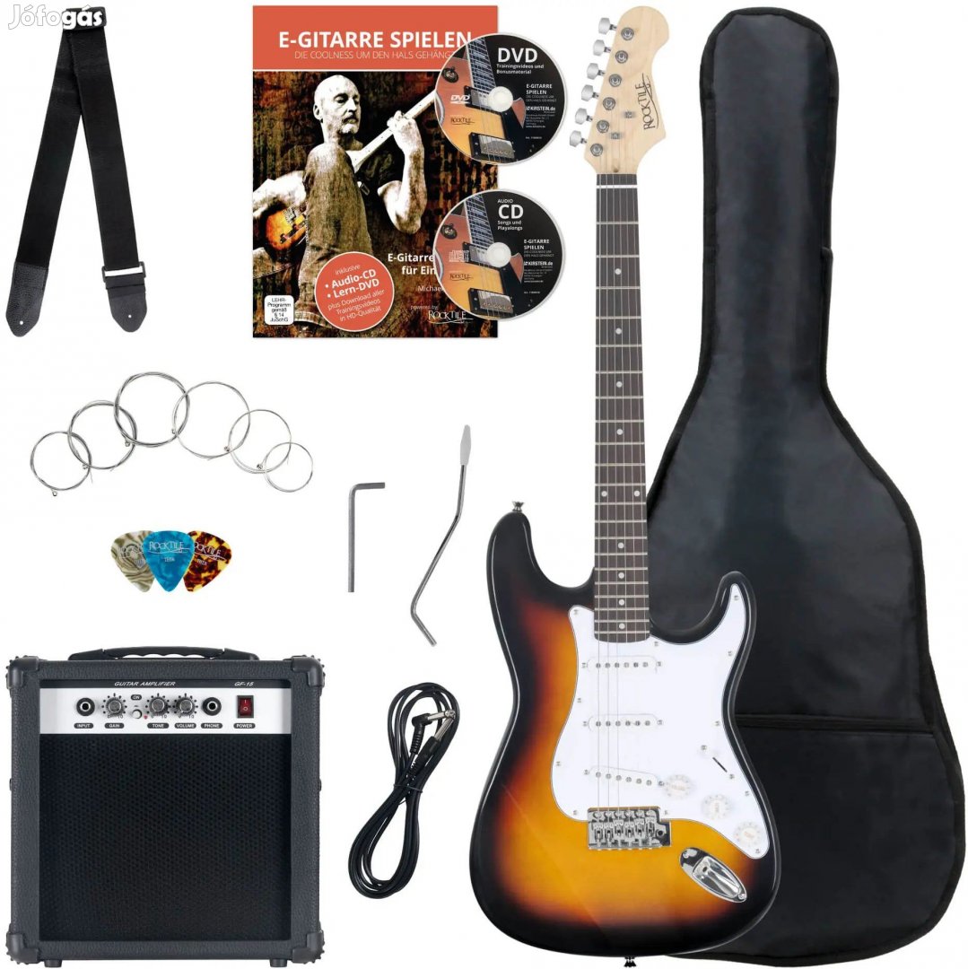 Rocktile Banger's Elektromos Gitár Szett, 7-részes, Sunburst