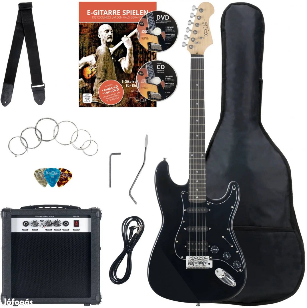 Rocktile Banger's Power Pack E-Gitár Készlet, 7 darabos, Fekete