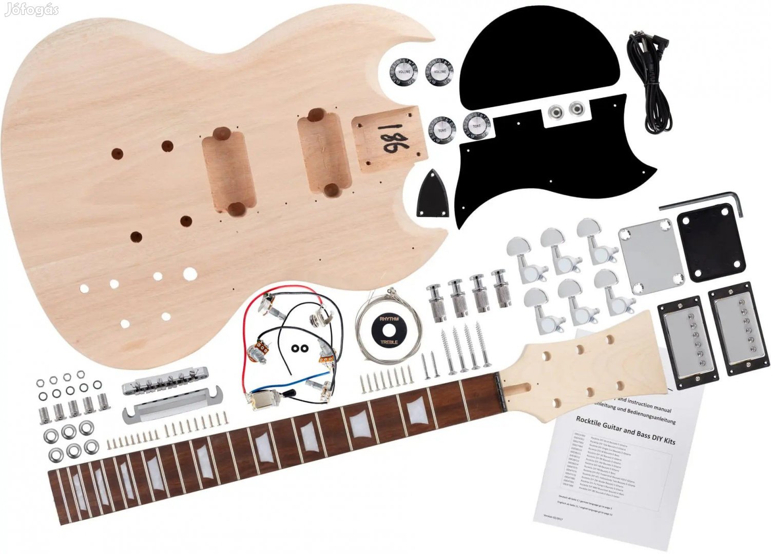 Rocktile Elektromos Gitár Double-Cut Stílusú Építőkészlet