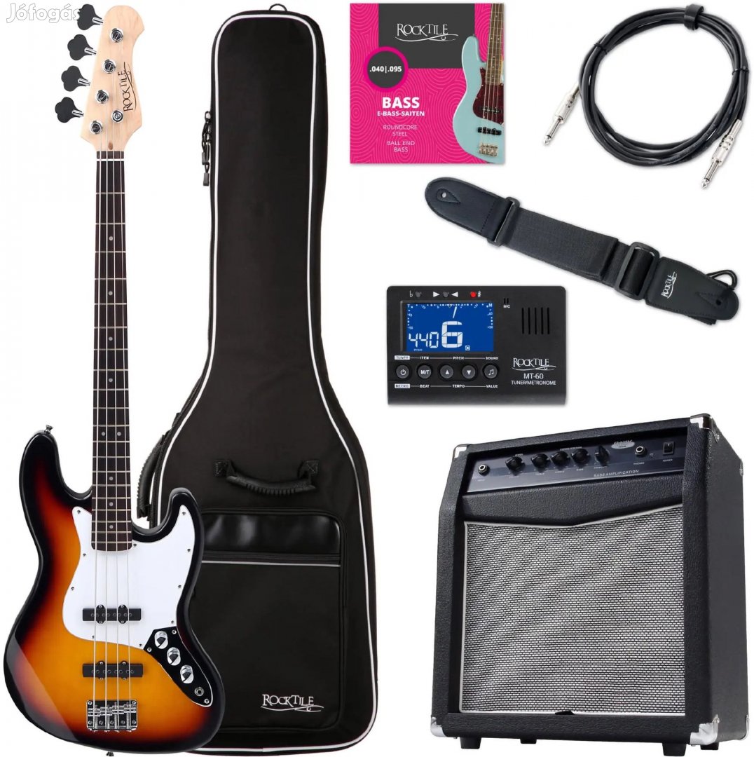 Rocktile Fatboy II SB Elektromos Basszusgitár Napkitörés Kezdő Készlet
