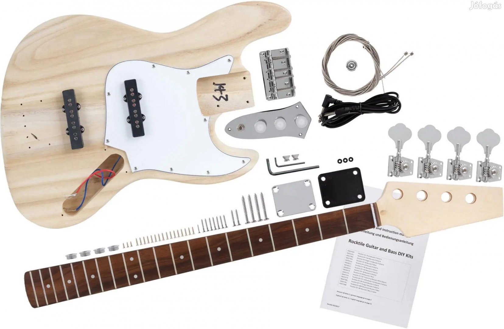 Rocktile JB-Stílus DIY Elektromos Basszusgitár Összeszerelési SZETT