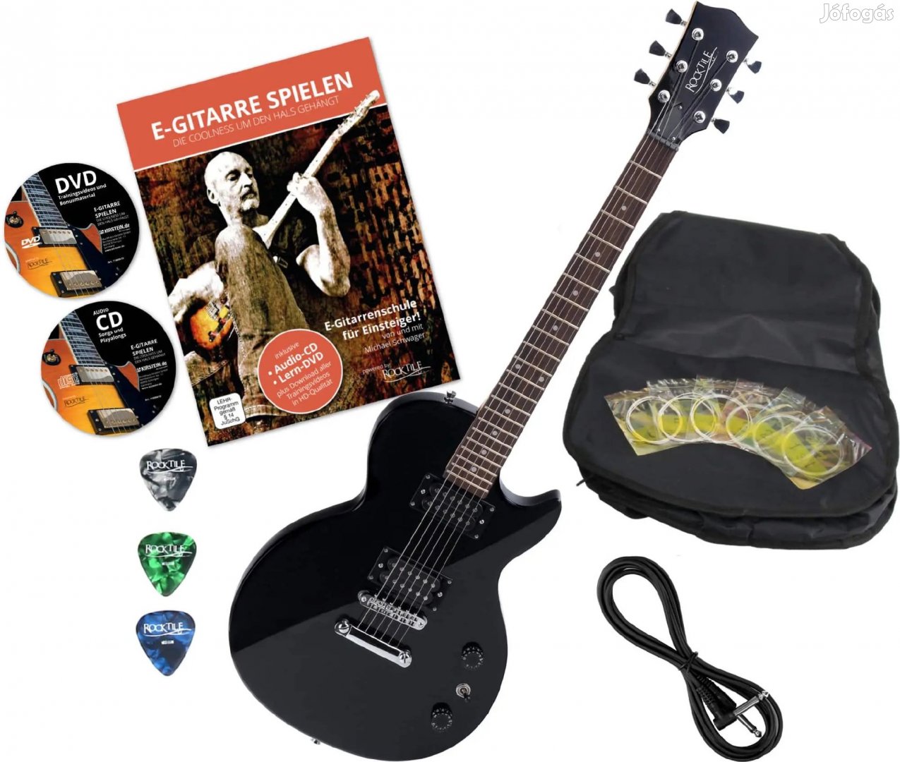 Rocktile LP-100 BL Elektromos Gitár Fekete tartozékokkal