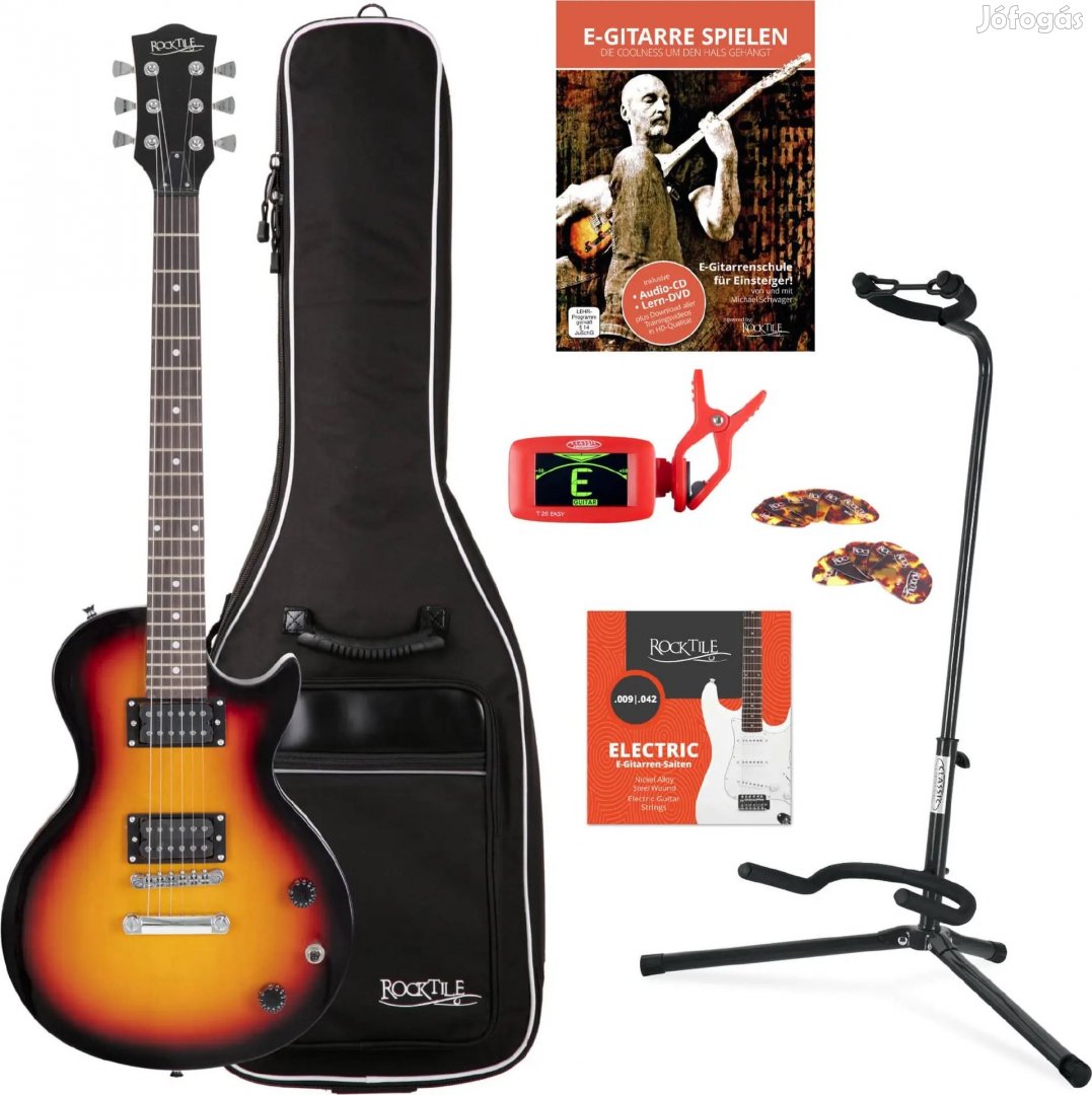 Rocktile L-100 SB Elektromos Gitár Sunburst KÉSZLET tok, húrok,