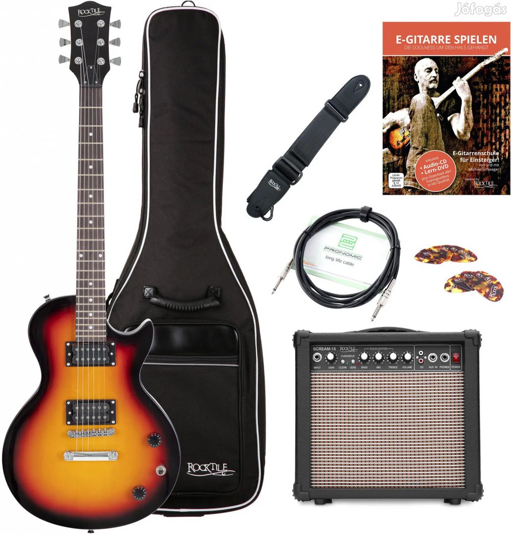 Rocktile L-100 SB elektromos gitár napfényes kezdő készlet