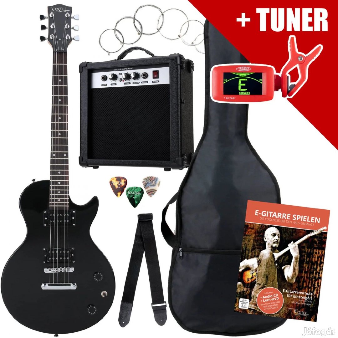 Rocktile L-Pack Elektromos Gitár Készlet Fekete erősítővel, tokkal,