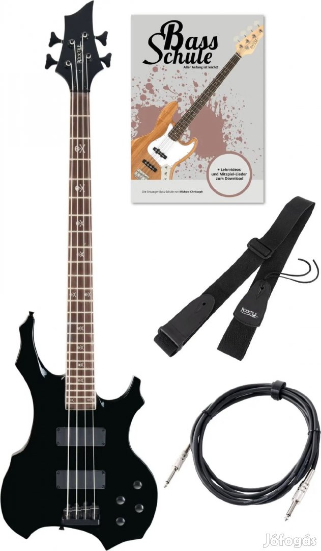 Rocktile Pro BB104-B BattleBone Elektromos Basszusgitár Készlet Fekete
