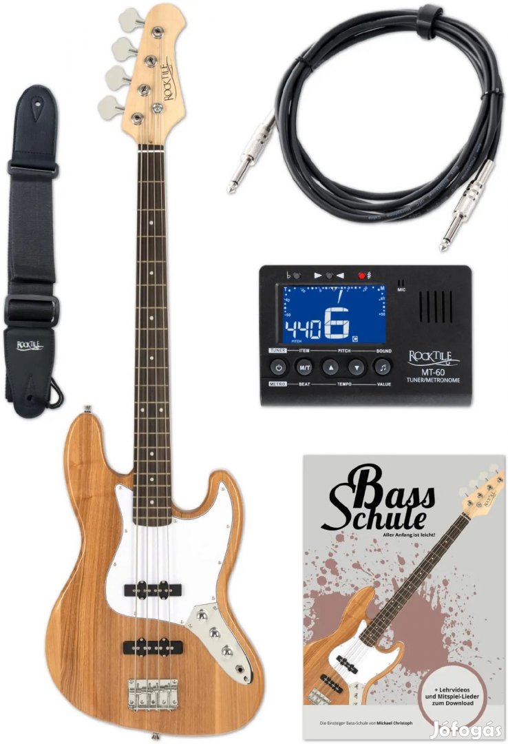 Rocktile Pro JB-30PR kőrisfa elektromos basszusgitár szett