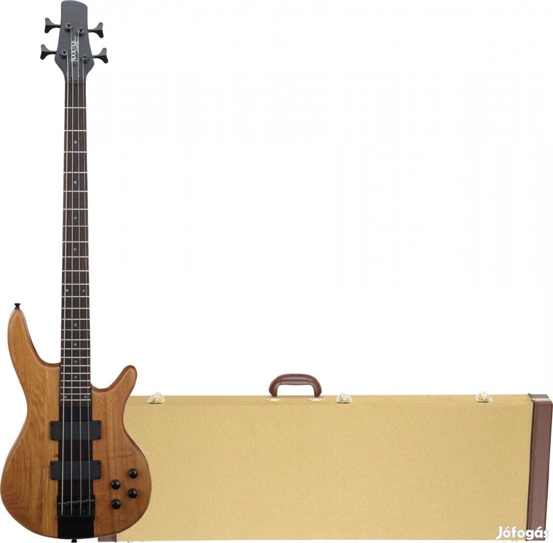 Rocktile Pro LB104-N LowBone E-basszusgitár természetes hardcase szett
