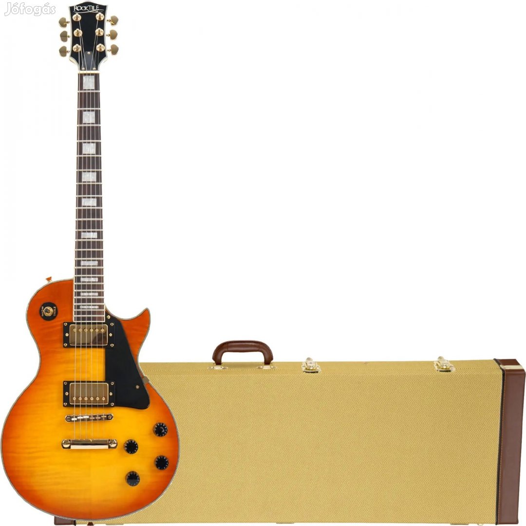 Rocktile Pro L-200OHB elektromos gitár Orange Honey Burst hardcase