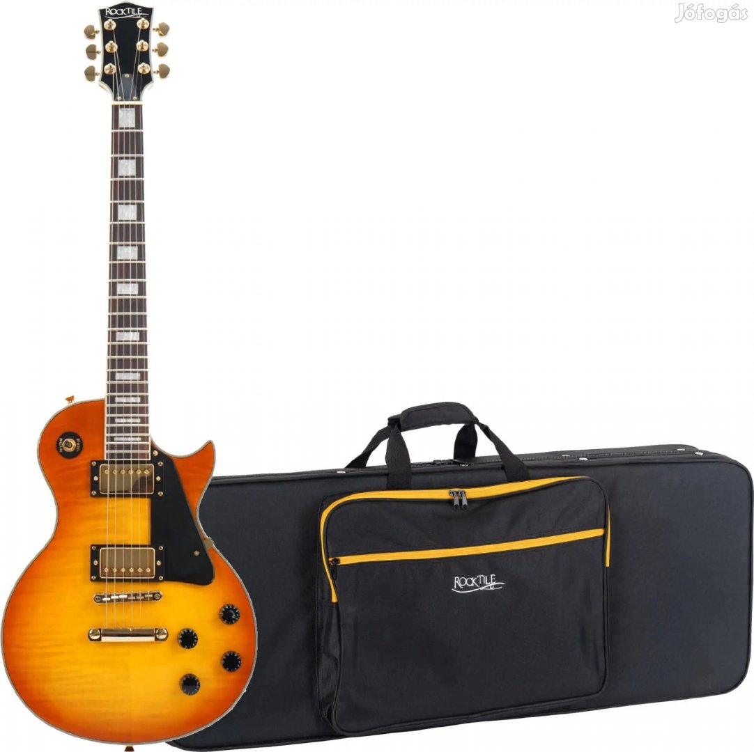 Rocktile Pro L-200OHB elektromos gitár Orange Honey Burst softcase