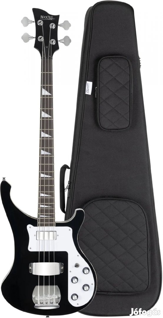 Rocktile Pro RB-400B Blackbird E-basszusgitár fekete gigbag szett