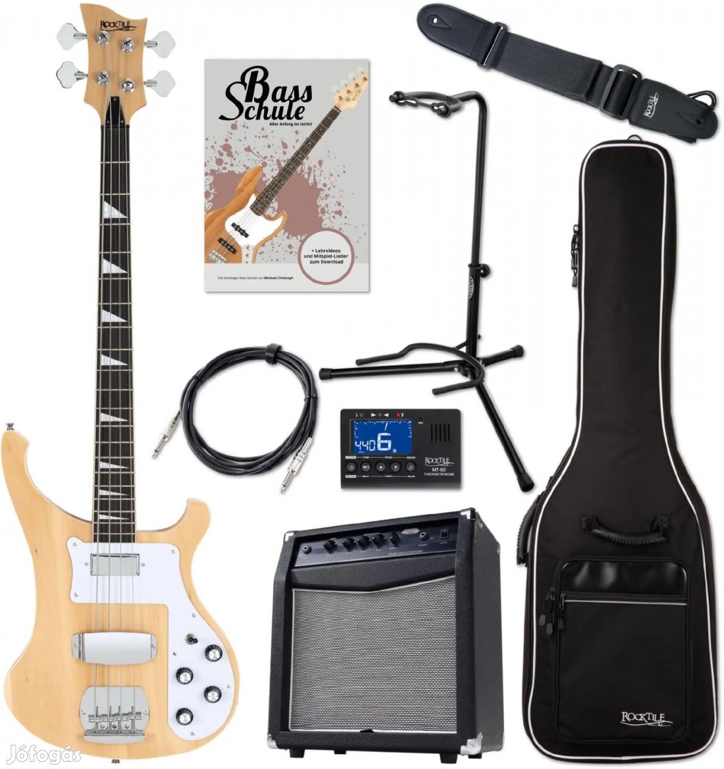 Rocktile Pro RB-400N Lumberjack Elektromos Basszusgitár Szuper Készlet