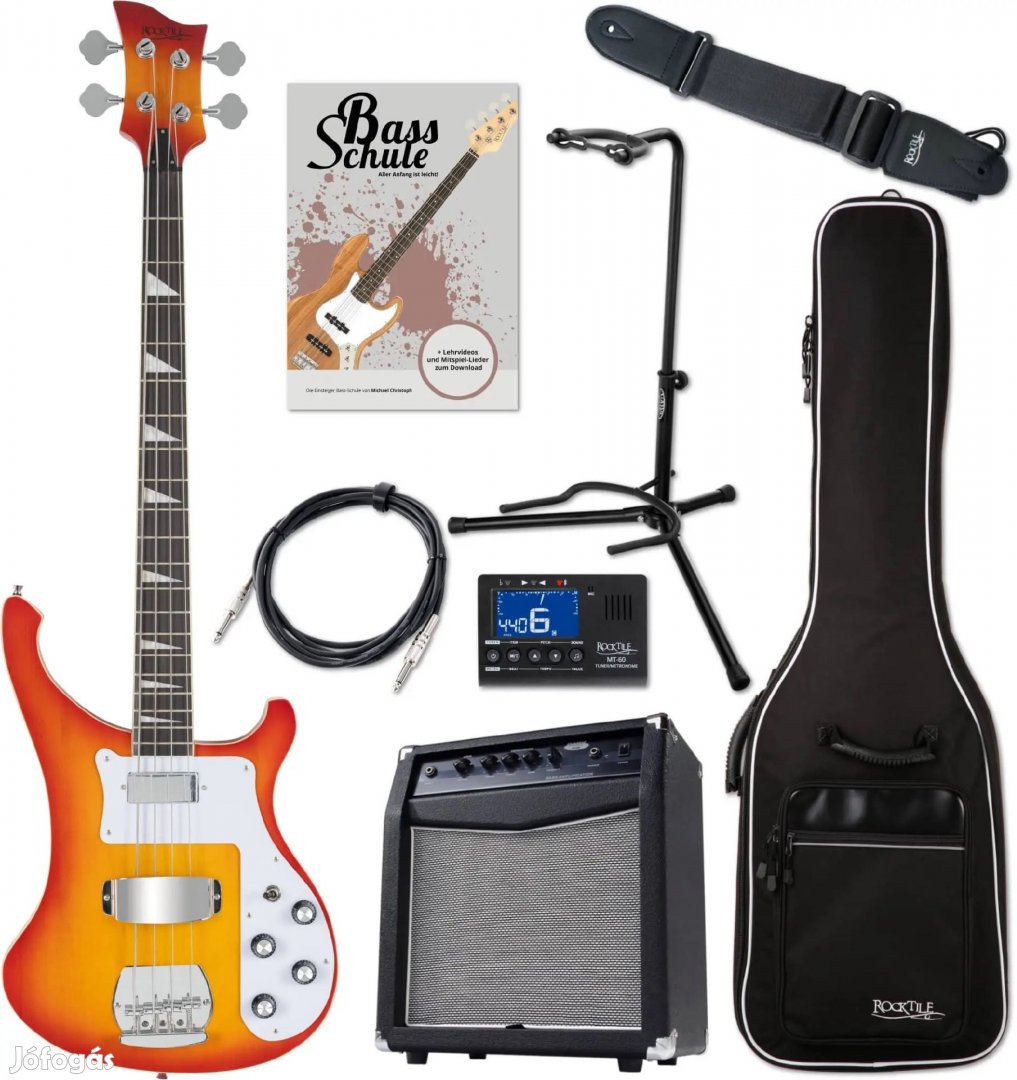 Rocktile Pro RB-400R Redneck Elektromos Basszusgitár Szuper Készlet