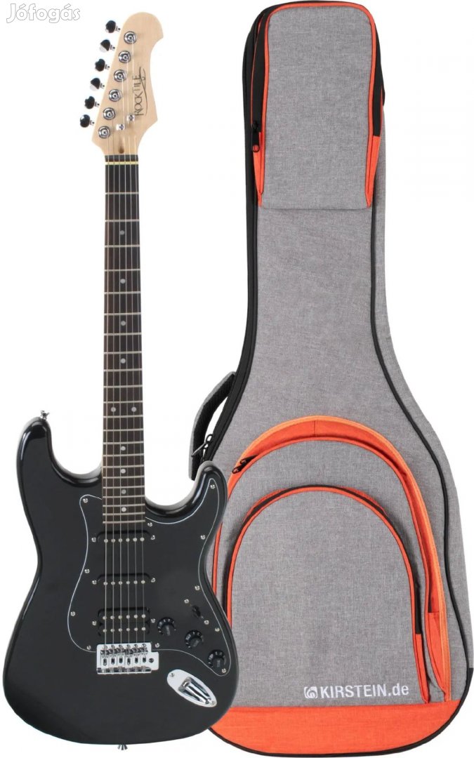 Rocktile Pro ST60-BK elektromos gitár All Black gigbag szett