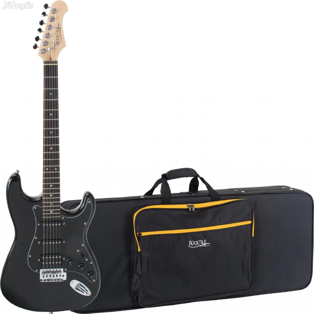 Rocktile Pro ST60-BK elektromos gitár All Black softcase szett