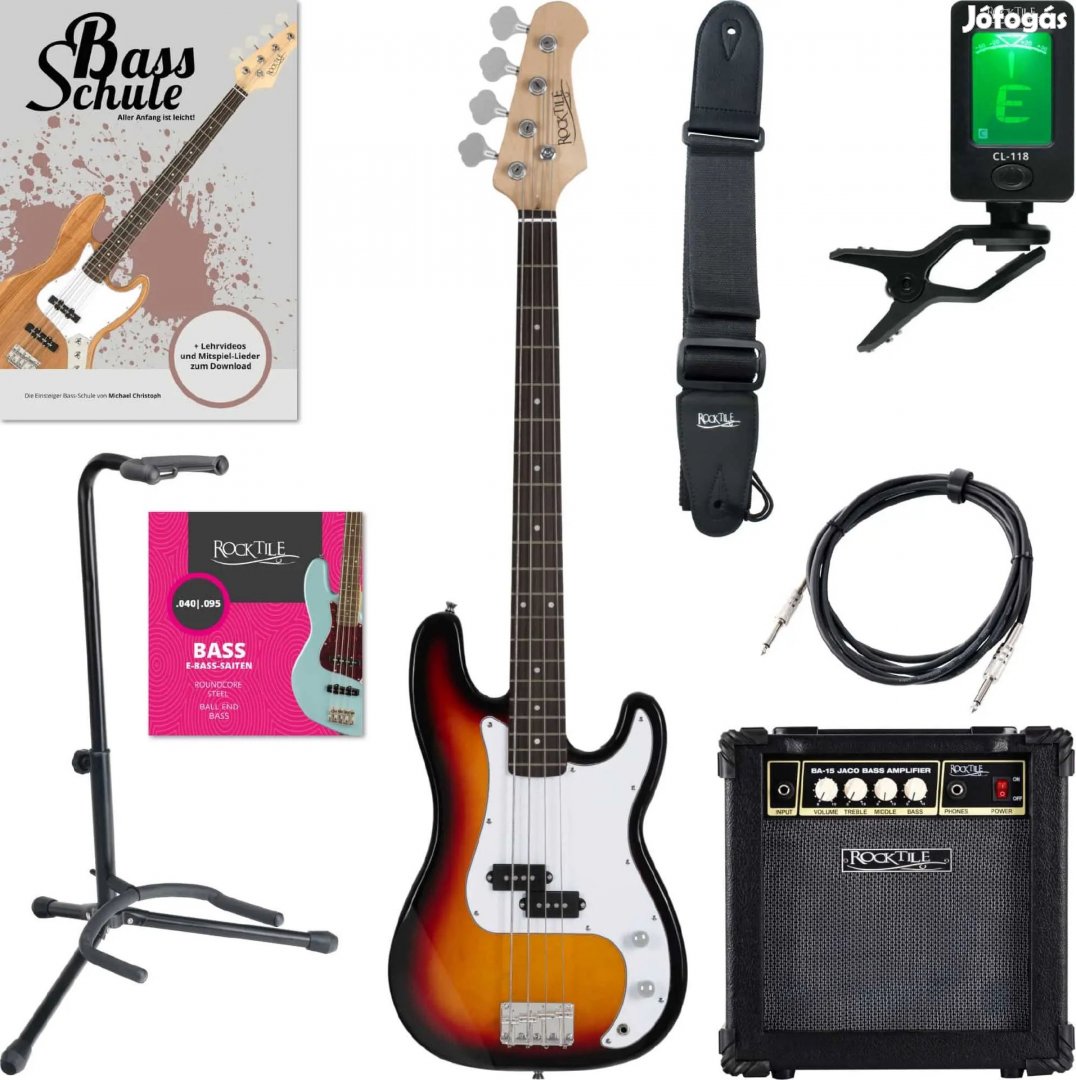 Rocktile Puncher E-Bass Sunburst KÉSZLET +Pánt, +Kábel, +Iskola