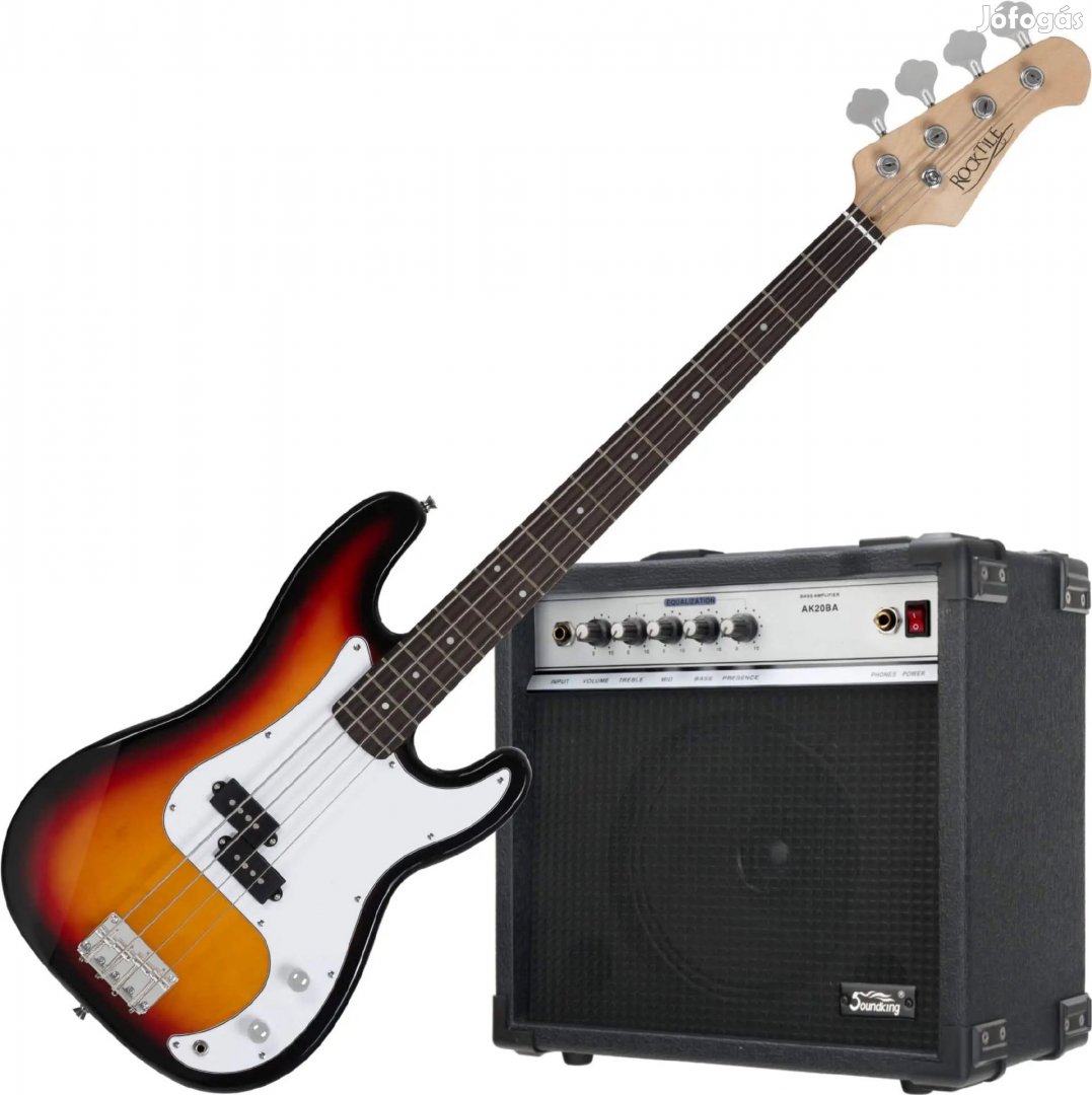 Rocktile Puncher E-Basszus Sunburst Szett Soundking basszus erősítővel