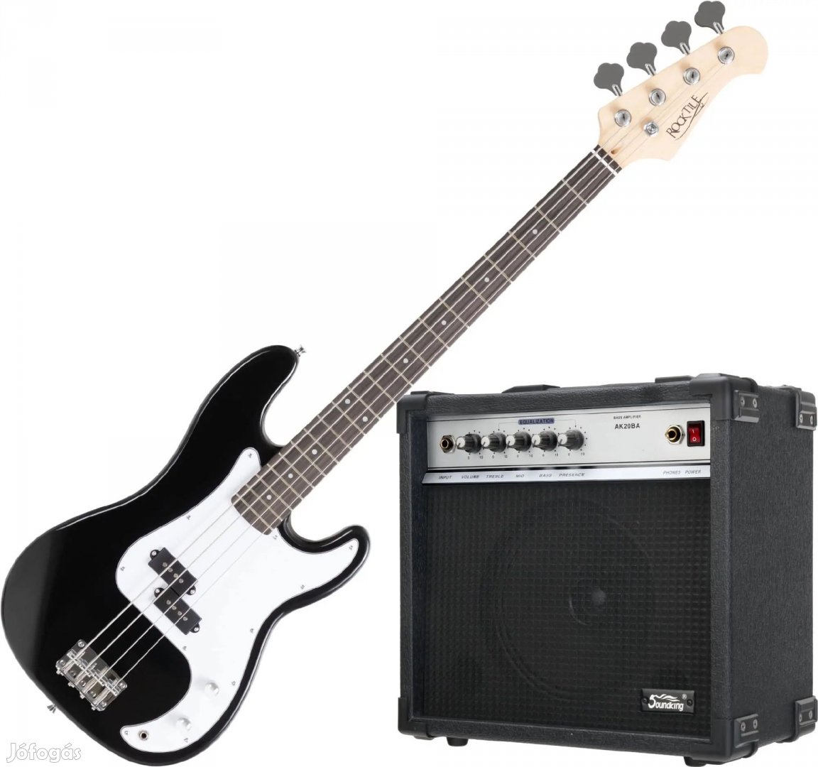 Rocktile Puncher E-Basszus (Fekete), Szett Soundking basszus