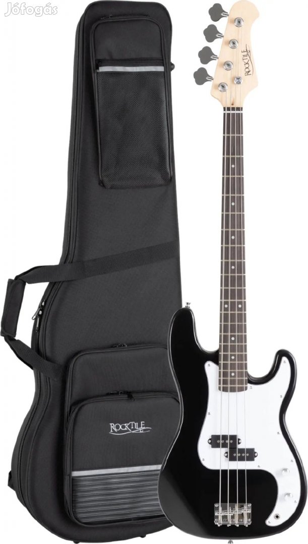 Rocktile Puncher E-Basszusgitár Fekete LK SET könnyű tokkal