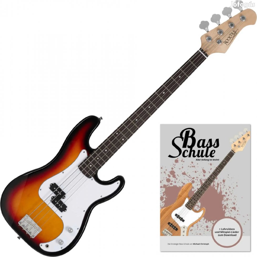 Rocktile Puncher basszusgitár sunburst szett + kották + CD (németül)