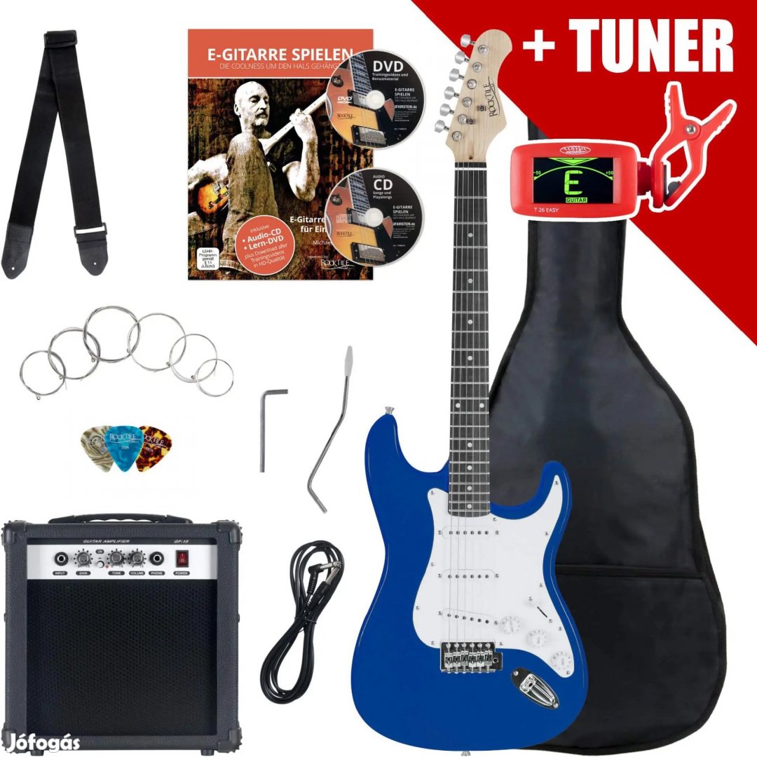 Rocktile ST Pack Elektromos Gitár Készlet Kék erősítővel, puha