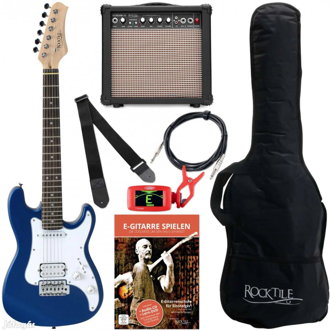 Rocktile Sphere Junior Elektromos Gitár 3/4 Kék SZETT Erősítővel,