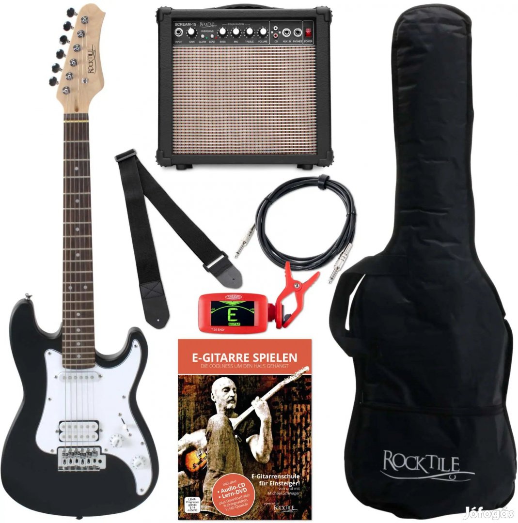 Rocktile Sphere Junior elektromos gitár 3/4 fekete szett erősítővel,