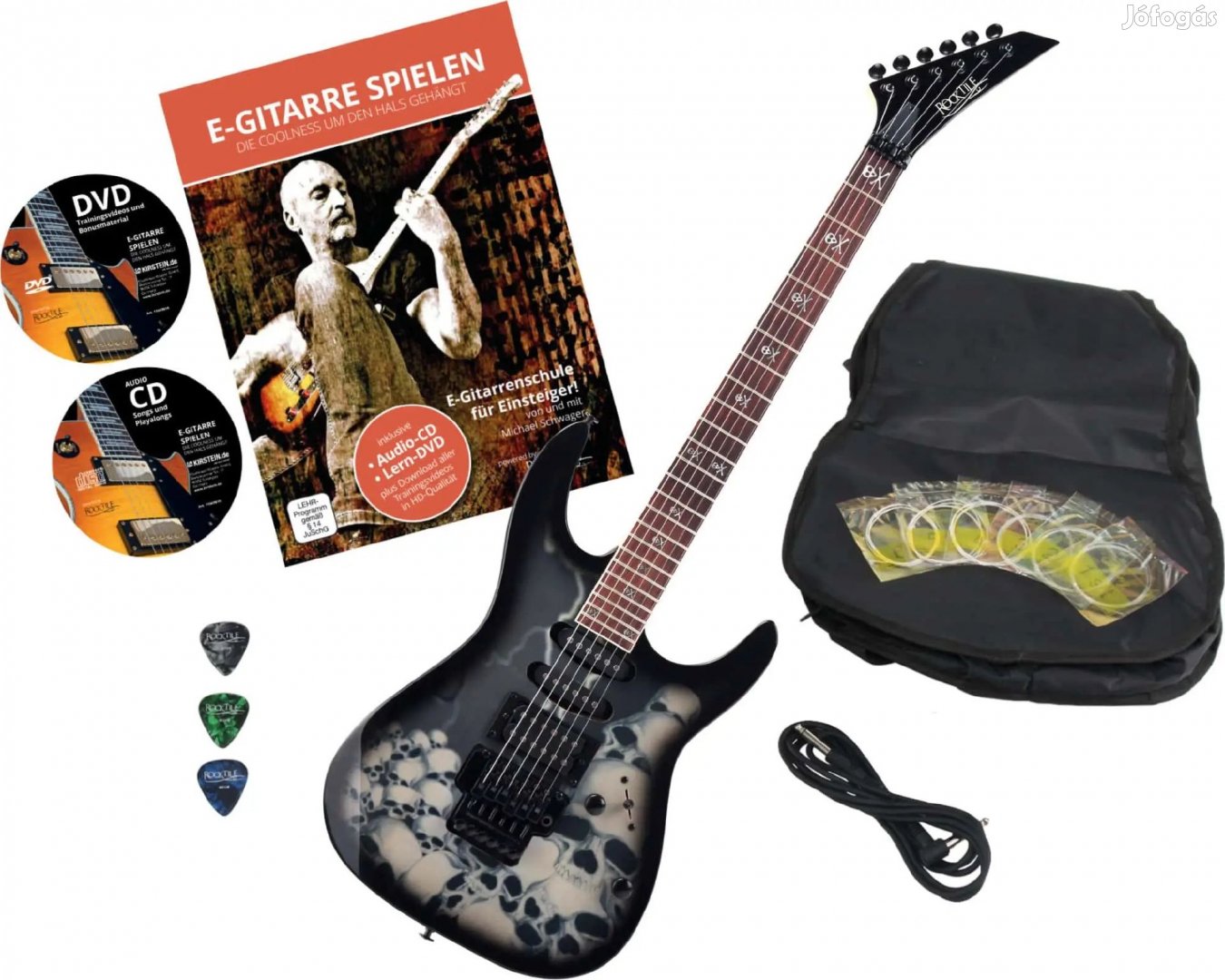 Rocktile per JK150F BSK-elektromos gitár koponyás tartozékokkal