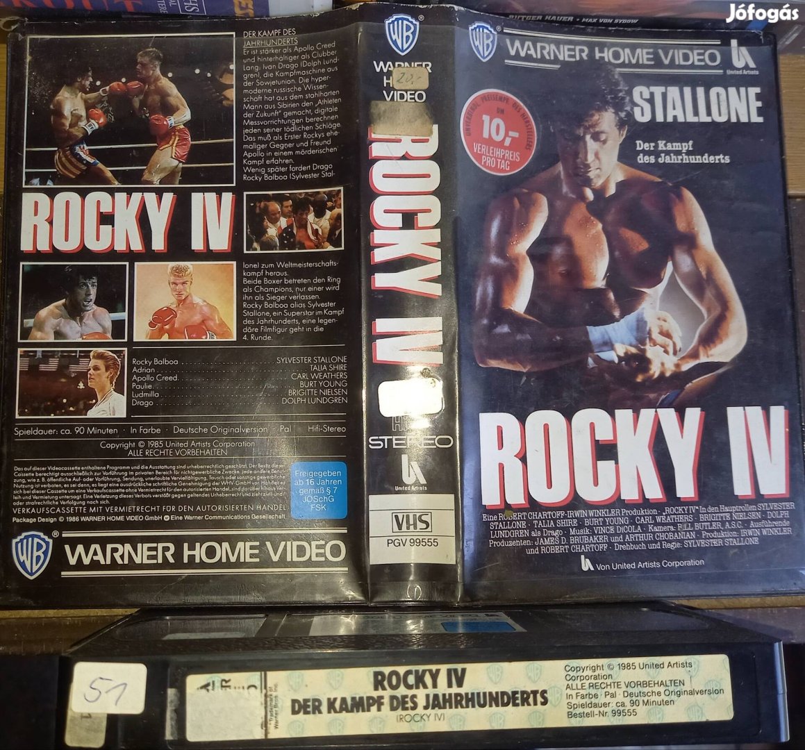 Rocky 4. - Sylvester Stallone - akció  vhs