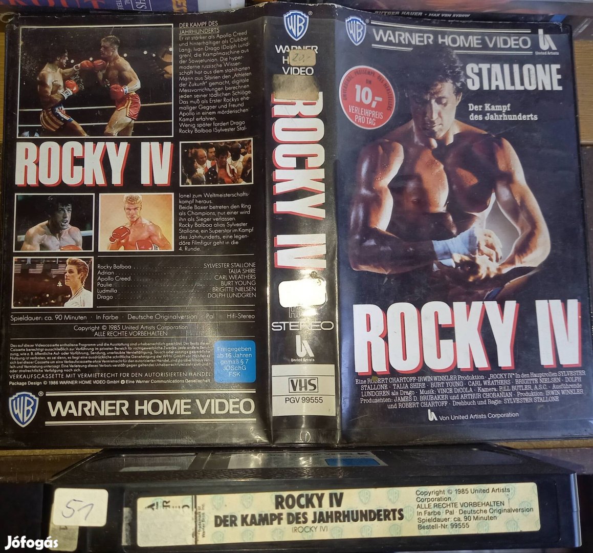 Rocky 4. - Sylvester Stallone - akció vhs