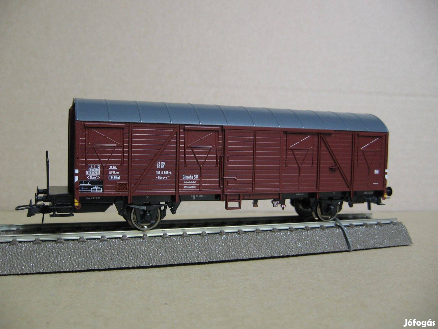 Roco DB Gbrs Fedett tehervagon fékállással H0