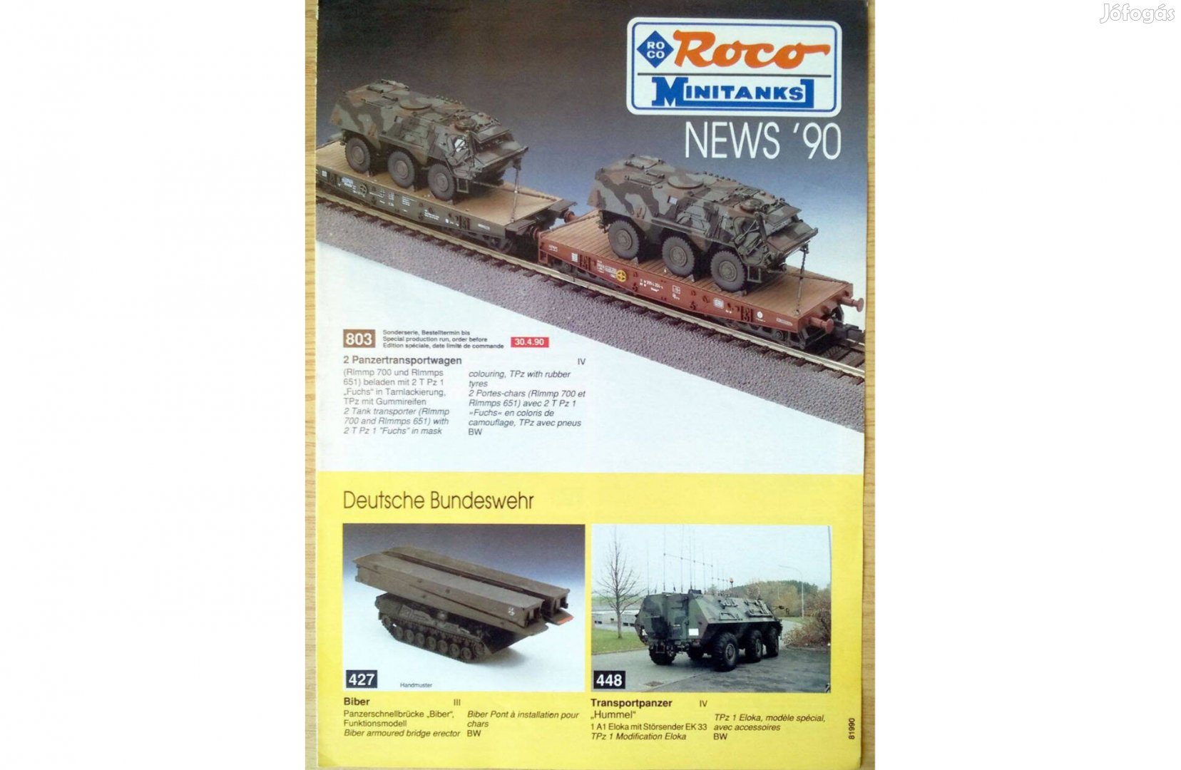 Roco Minitanks makett prospektus 1990-ből
