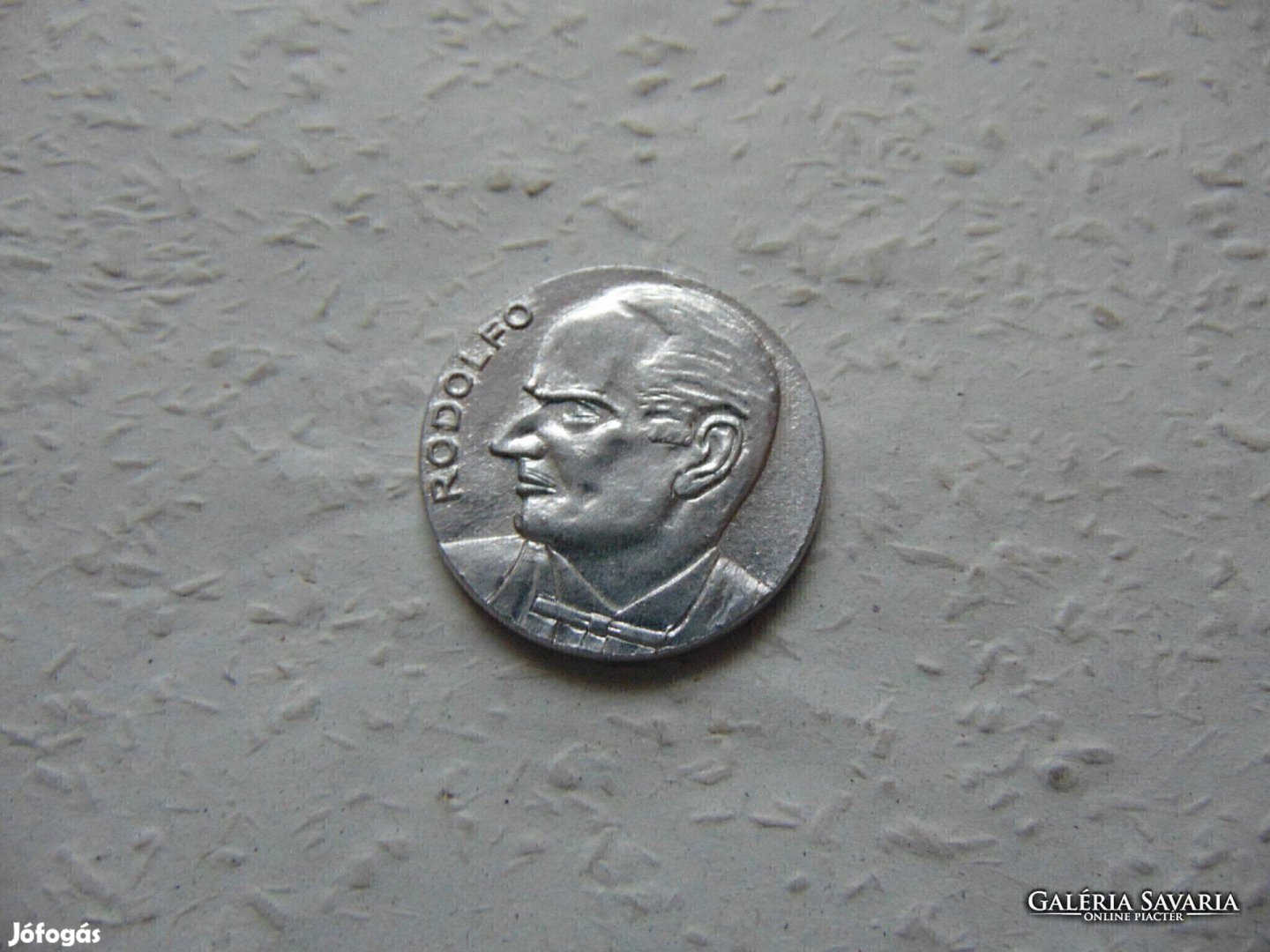 Rodolfo alumínium emlékérem Kép szerinti állapotban