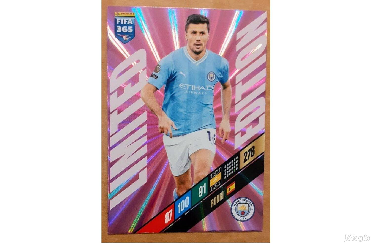 Rodri Manchester City Limited Edition focis kártya Panini FIFA 2024