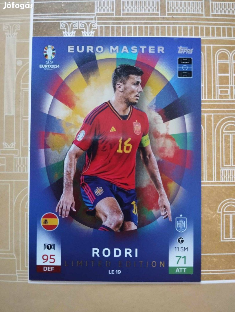 Rodri (Spanyolország) Limited Edition Euro 2024 focis kártya