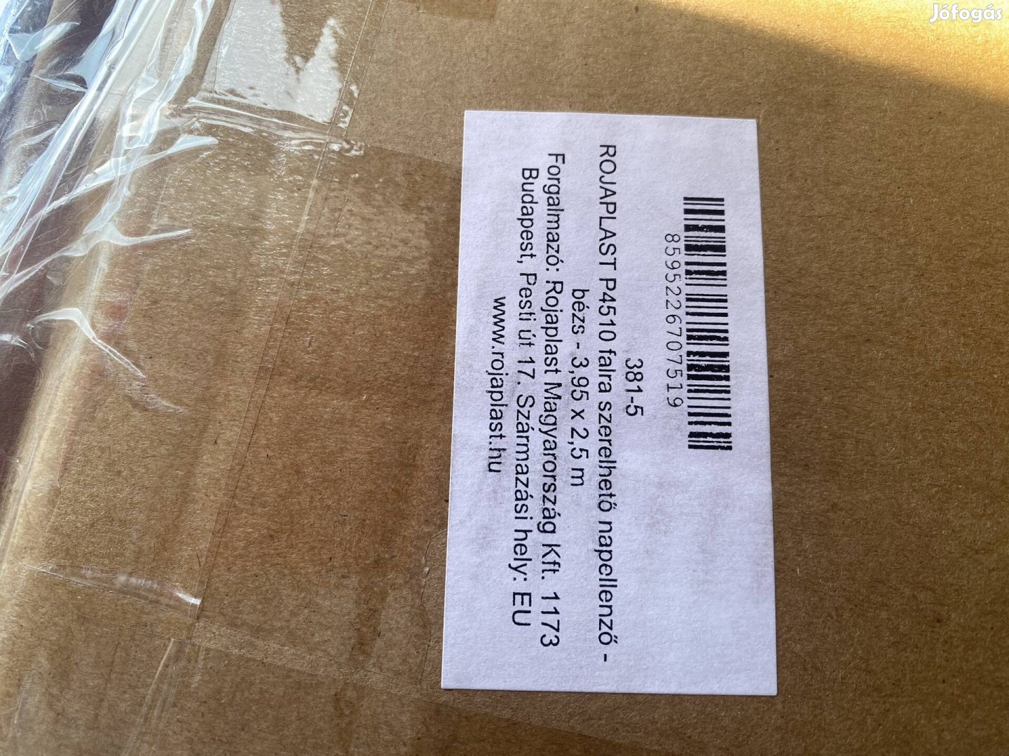 Rojaplast Bézs falra szerelhető napellenző 3.95x2.5m 