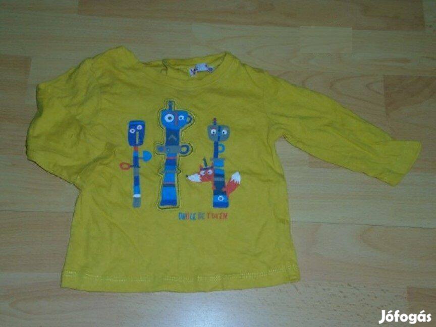 Róka mintás hosszú ujjú póló felső 6-9 hó méret 74