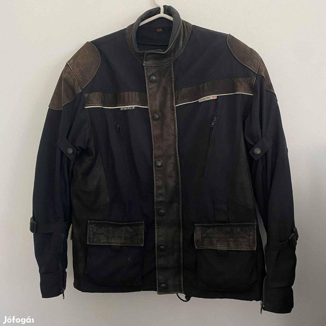 Roleff bőrrel kombinált cordura kabát XXL-es