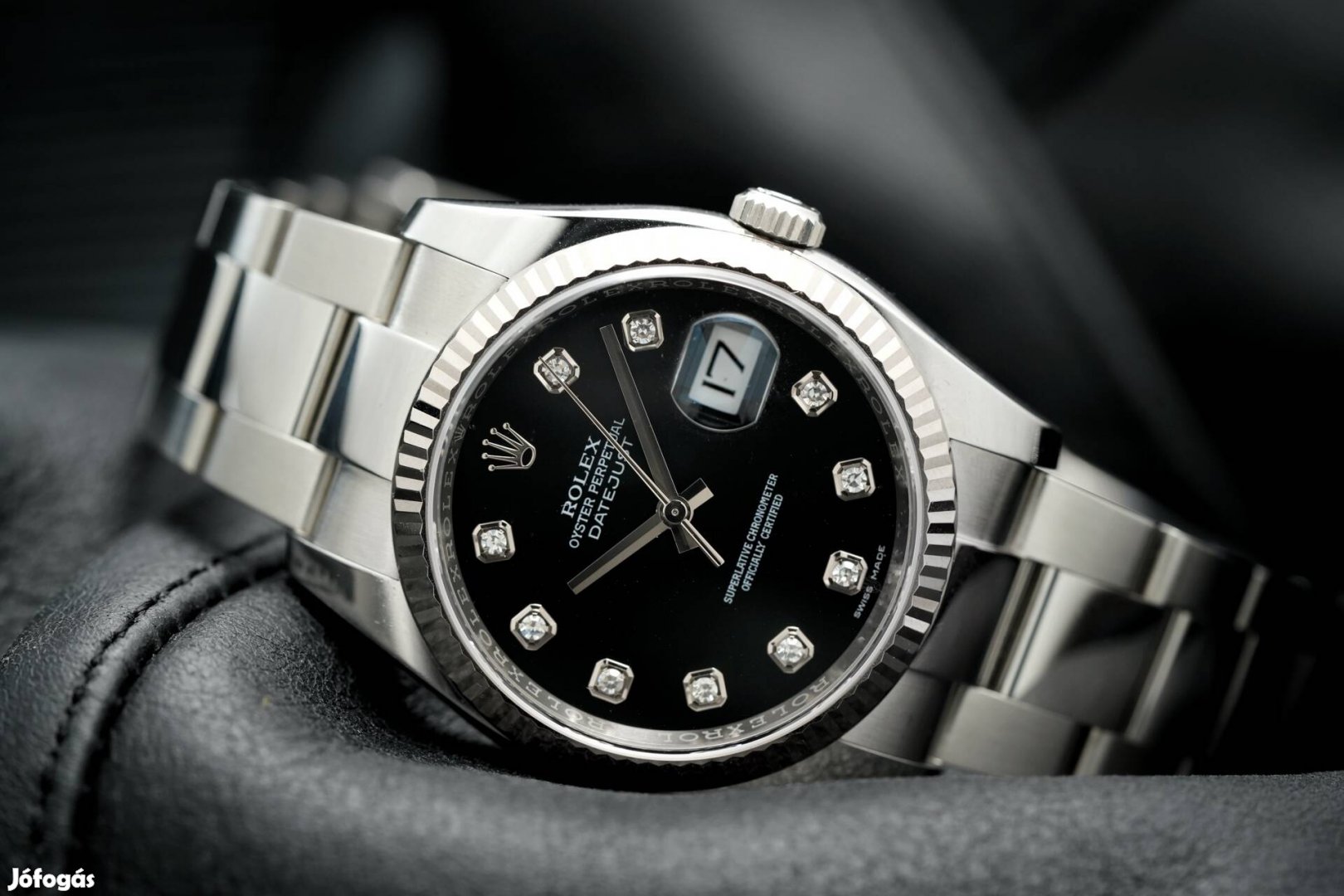 Rolex Datejust 36 fluted bezel, black diamond dial