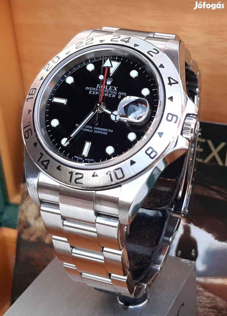 Rolex explorer II éjfekete számlapos makulátlan sportóra eladó.csere