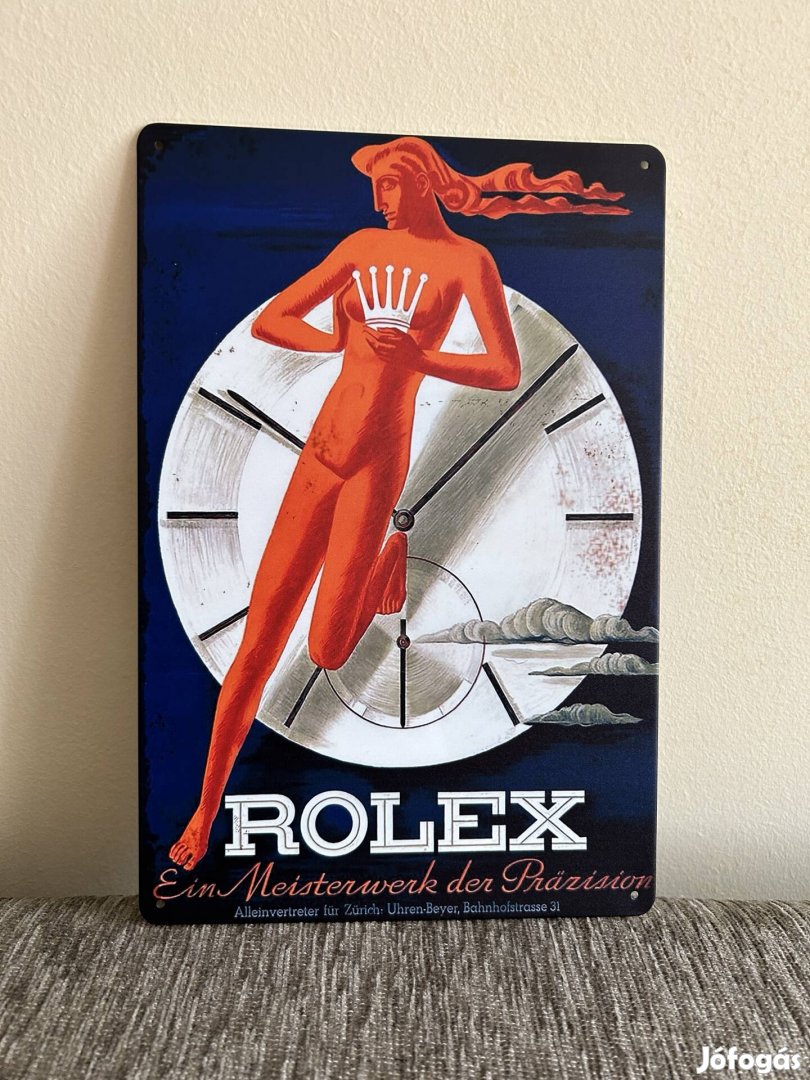 Rolex reklámtábla, fémtábla