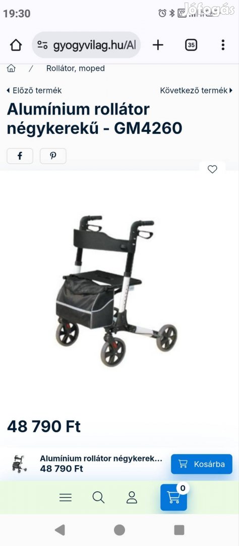 Rollátor járás segítő