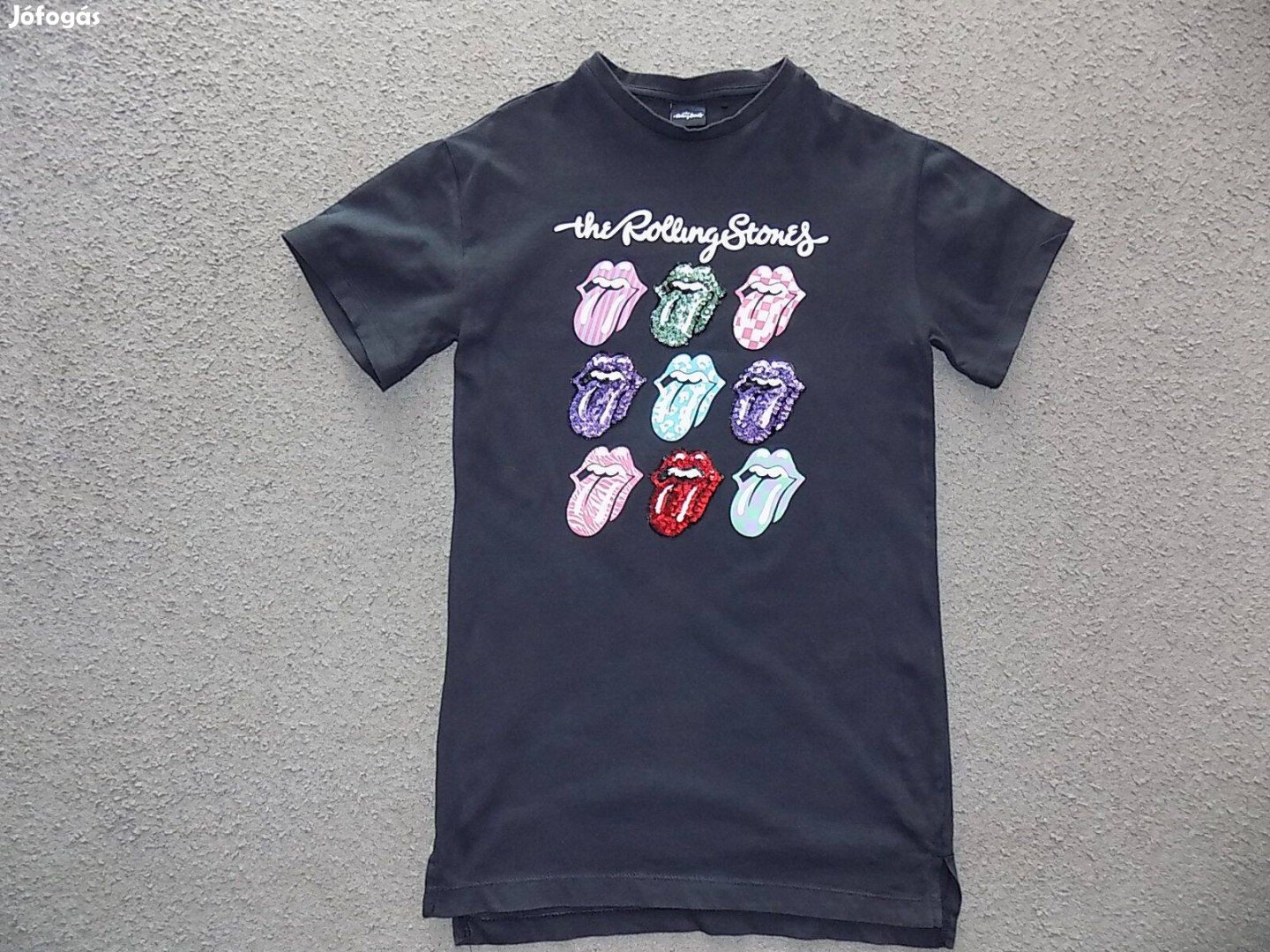 Rolling Stones, szuper, flitteres póló, 140-es