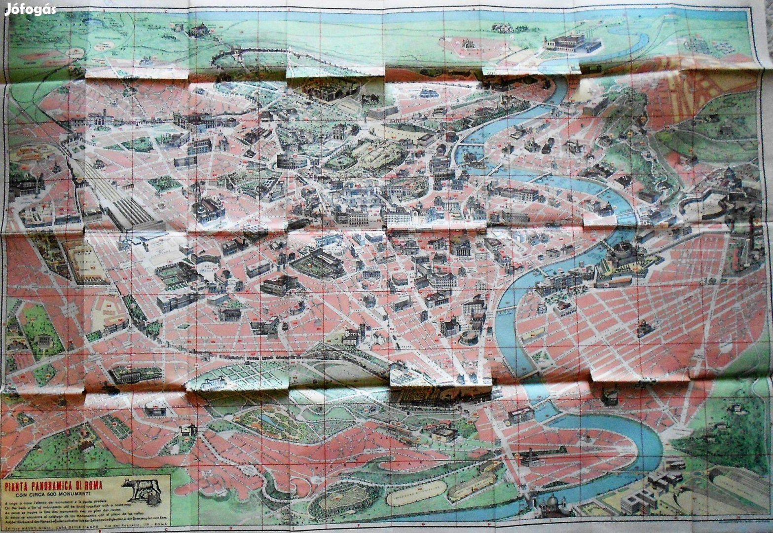 Róma régi panoráma térkép