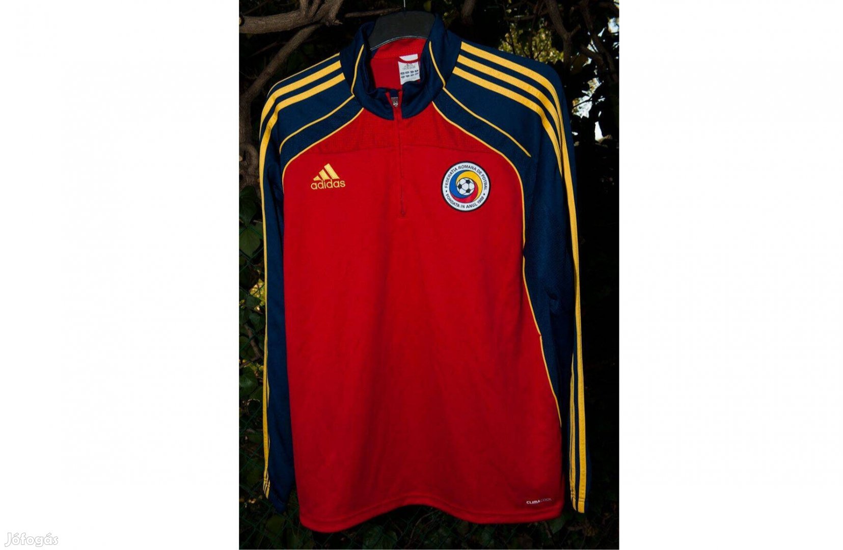 Román válogatott eredeti adidas piros cipzáras nyakú pulóver