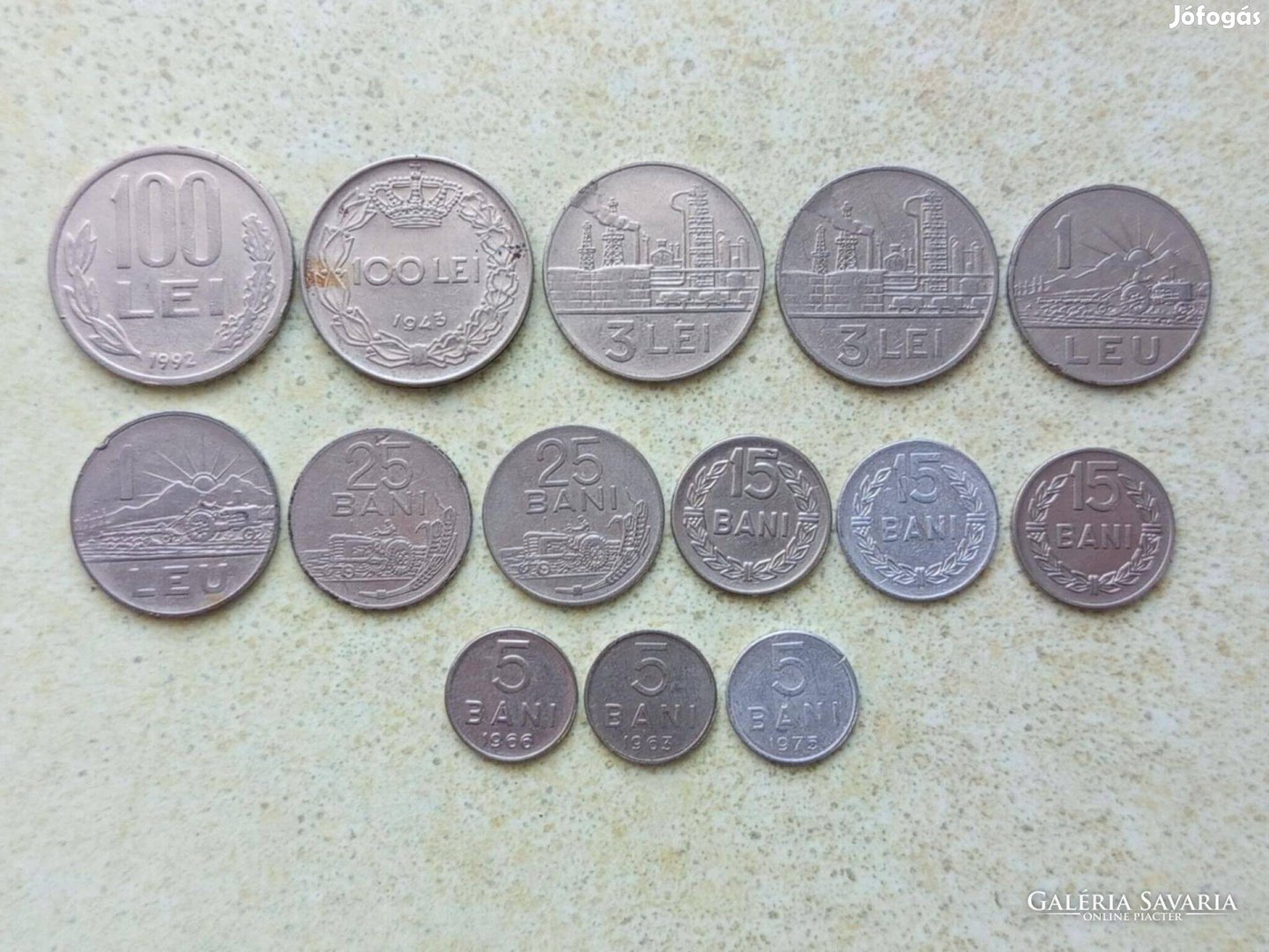 Románia 14 db Különböző Érme Bani és Lej 1943-1992