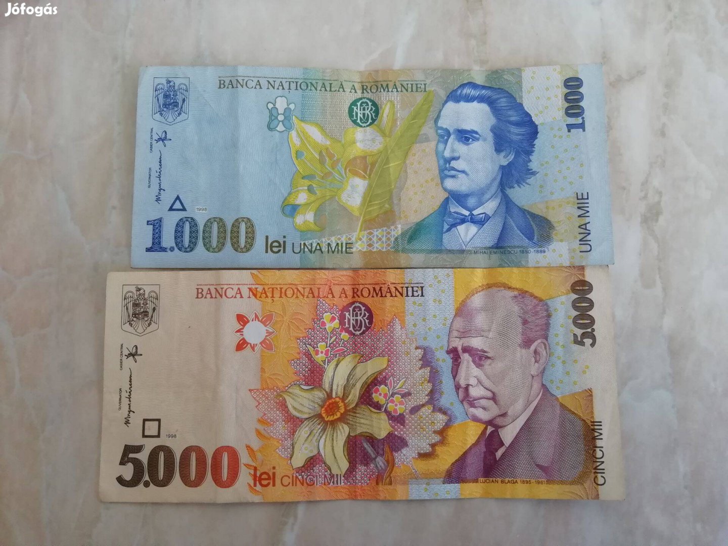 Románia 5000 lej + 1000 lej 1998-as