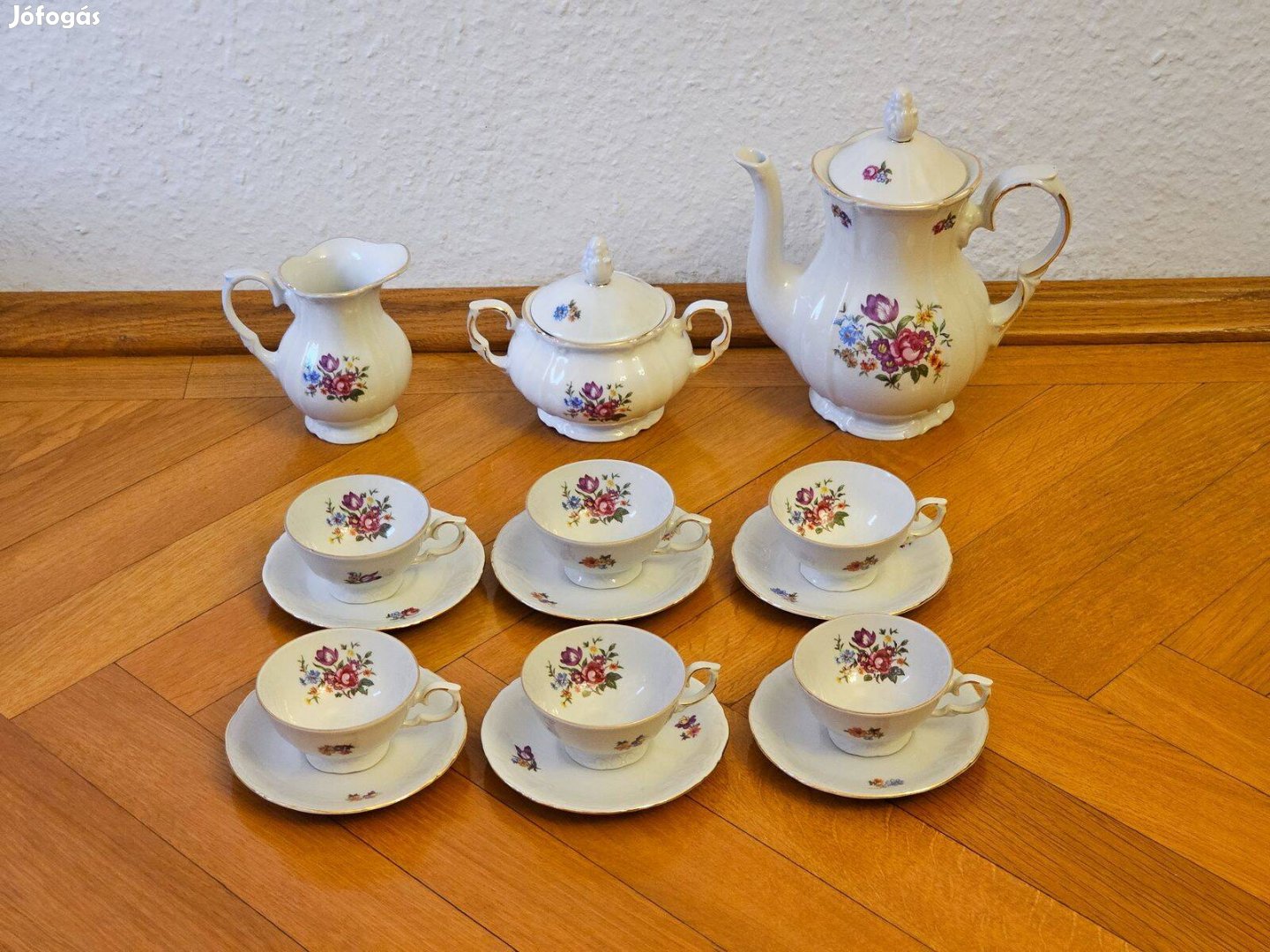 Roschütz 6 személyes porcelán kávéskészlet